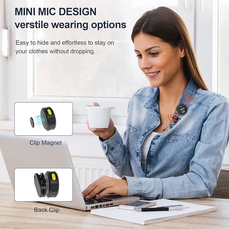 Micrófono Lavalier para iPhone 15/16 y Android, Mini micrófono de Solapa USB C, inalámbrico, batería de 40 Horas para grabación de vídeo, entrevistas, podcasts, Youtube, Vlog
