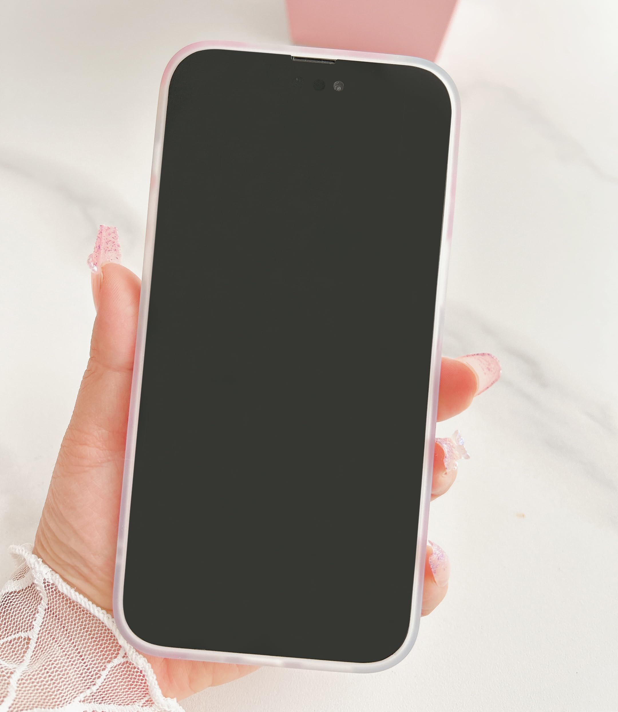 Qokey for iPhone 14 Case,for iPhone 13 Case,Cute Flower Case for Girls Women, Shell Pattern Soft Bumper Lightweight Slim Fit Case TPU Shockproof Phone Cover for iPhone 14/13 6.1", Pink Floral - Image 5