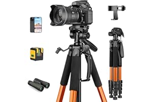 JOILCAN Tripod, 75" Tripod for Camera & Phone, Heavy Duty Camera Tripod Travel Tripod with Phone Holder Carry Bag, Tripods Compatible with Canon Nikon Camera DSLR Laser Level Camcorder
