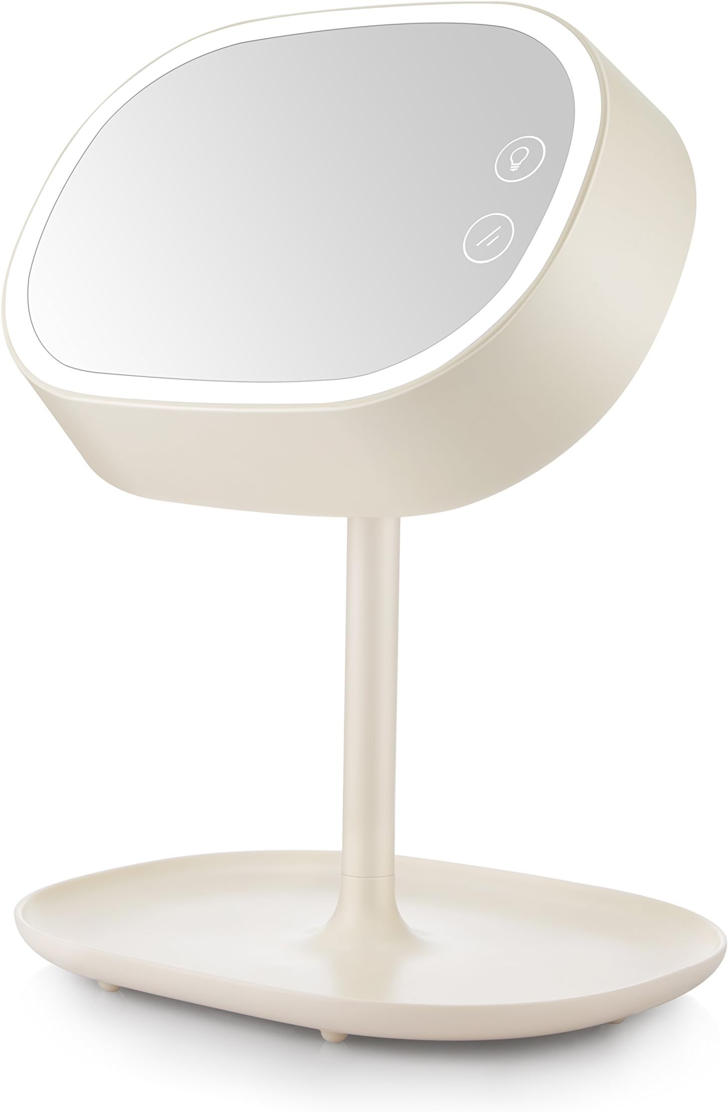 Lighted Makeup Mirror, Rechargeable LED Illuminated Cosmetic Mirror with Tray, 3 in 1 Bonus as Table Lamp & Bedside Lamp Perfect Gift for Girls Daughter Girlfriend Wife Mom