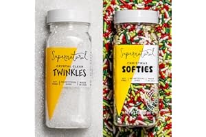 Supernatural All Natural Sprinkles Dye Free Christmas Set, No Artificial Dyes, Soy Free, Gluten Free, Vegan & Dye Free Food Sprinkles, 3oz (Pack of 2)