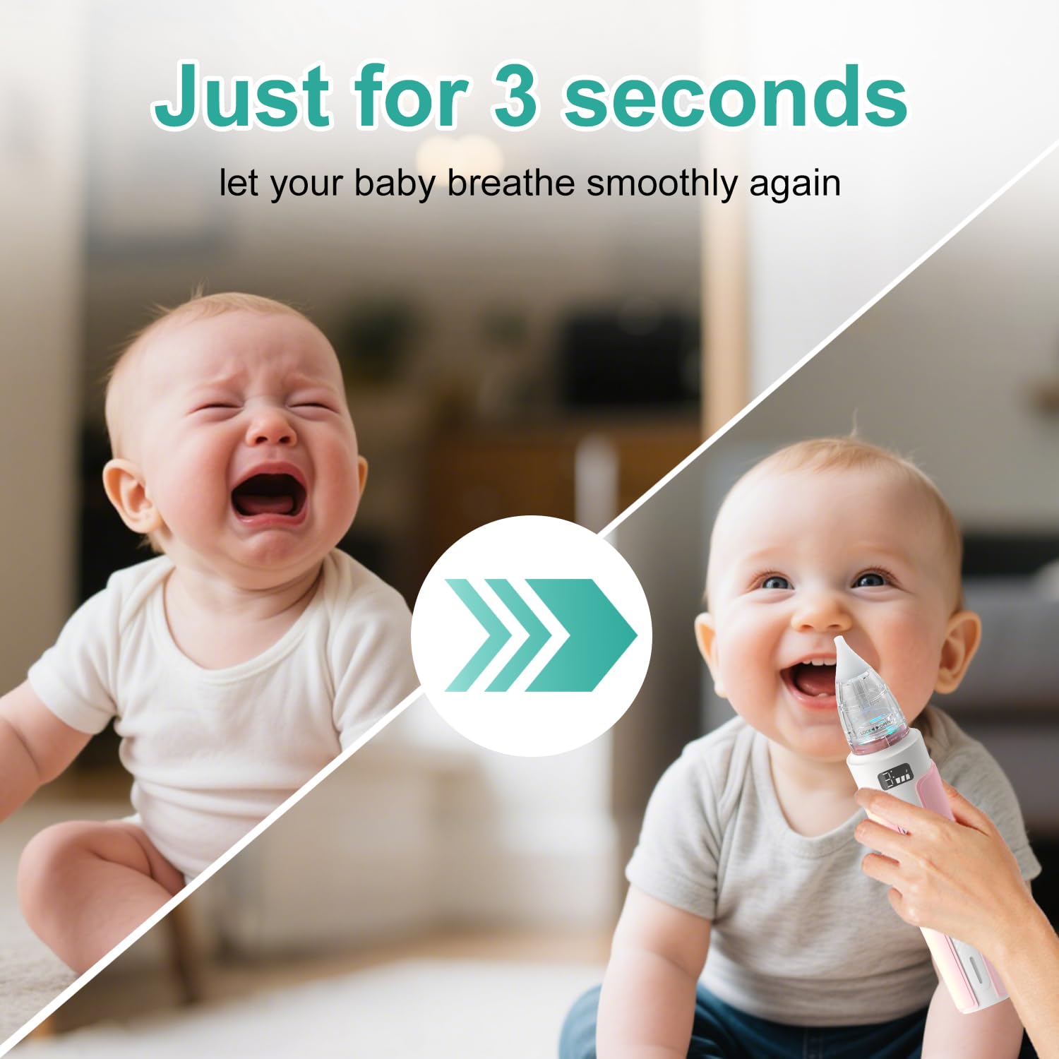 Wonder Living Electric Nasal Aspirator for Baby, Nose Sucker for Baby with IPX6 Waterproof, Self-Cleaning, Adjustable Nose Suction for Toddlers, Built-in Music & Light Soothing, Pink