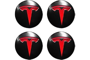 Knomix 4 Pack Aluminum Waterproof Wheel Cover Center Emblem Sticker for Tesla Model 3 Model Y 56mm Hubcaps Wheel Rim Cover (M