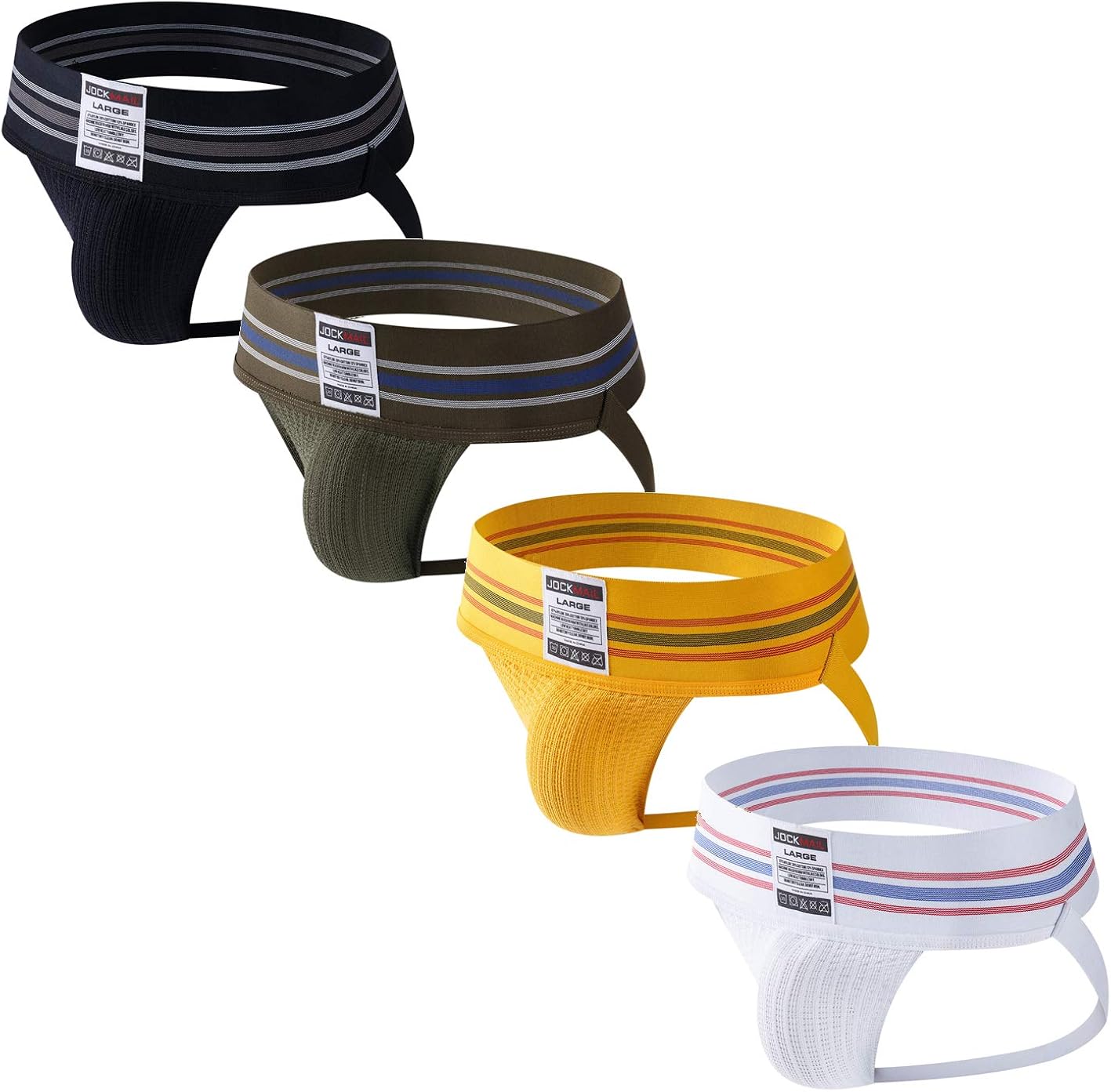 JOCKMAIL 4PCS/Pack Sexy Mens Jock Strap Briefs Mens Athletic Jock Strap