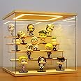 AZEYN Clear Acrylic Display Case with Light , 5 Tier Display Box Stand Assembly Dustproof Protection Showcase for Collectibles Action Figures (12.6×12.2×11.8in; 32×31×30cm)