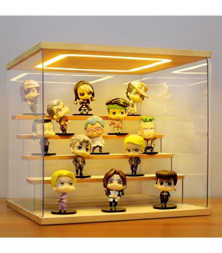 Acrylic Display Case With Ball Stand And USB RGB Lights, Light - Want