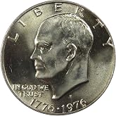 1976 S Type 1 Eisenhower Bicentennial Silver Dollar Uncirculated Coin | Collectible Coin: Eisenhower Dollar, 1976-S, Silver Clad, Uncirculated