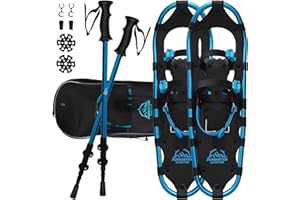 Tuxedo Sailor 21"/25"/30" Snowshoes Light Weight with Carrying Tote Bag and Trekking Poles,Easy to Wear Aluminum Alloy Snowshoes for Women Men Youth
