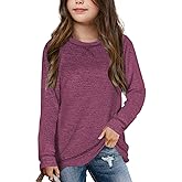 Girls Long Sleeve Shirts Casual Crewneck Tops