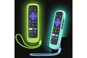 2 Pack Remote Cover for Hisense TCL Roku TV, Universal Silicone Replacement Remote Case Compatible with Roku Voice Remote, Gl