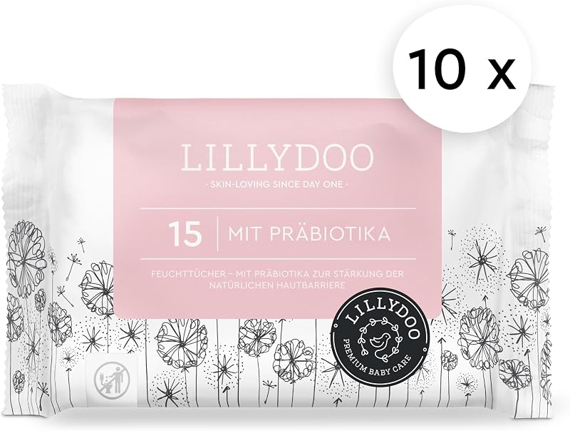 Toalhitas prebióticas LILLYDOO, 150 unidades, macias e sem fragrância