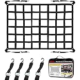 Autofonder Cargo Net for Pickup Truck Bed Adjustment 50"x66" Truck Bed Cargo Netting with S-Hook Fittings 2” Wide Heavy Duty Small Trunk Cargo Nets Automotive Carrier for SUV Car Trailer