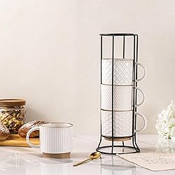 GBHOME 12OZ Stackable Coffee Mugs with