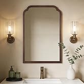 WallBeyond Wooden Framed Wall Mirror, Natural Wood Bathroom Vanity Mirror for Entryway, Living Room or Bedroom Home Decor Vertical or Horizontal Hanging [24" x 36" Walnut Color]