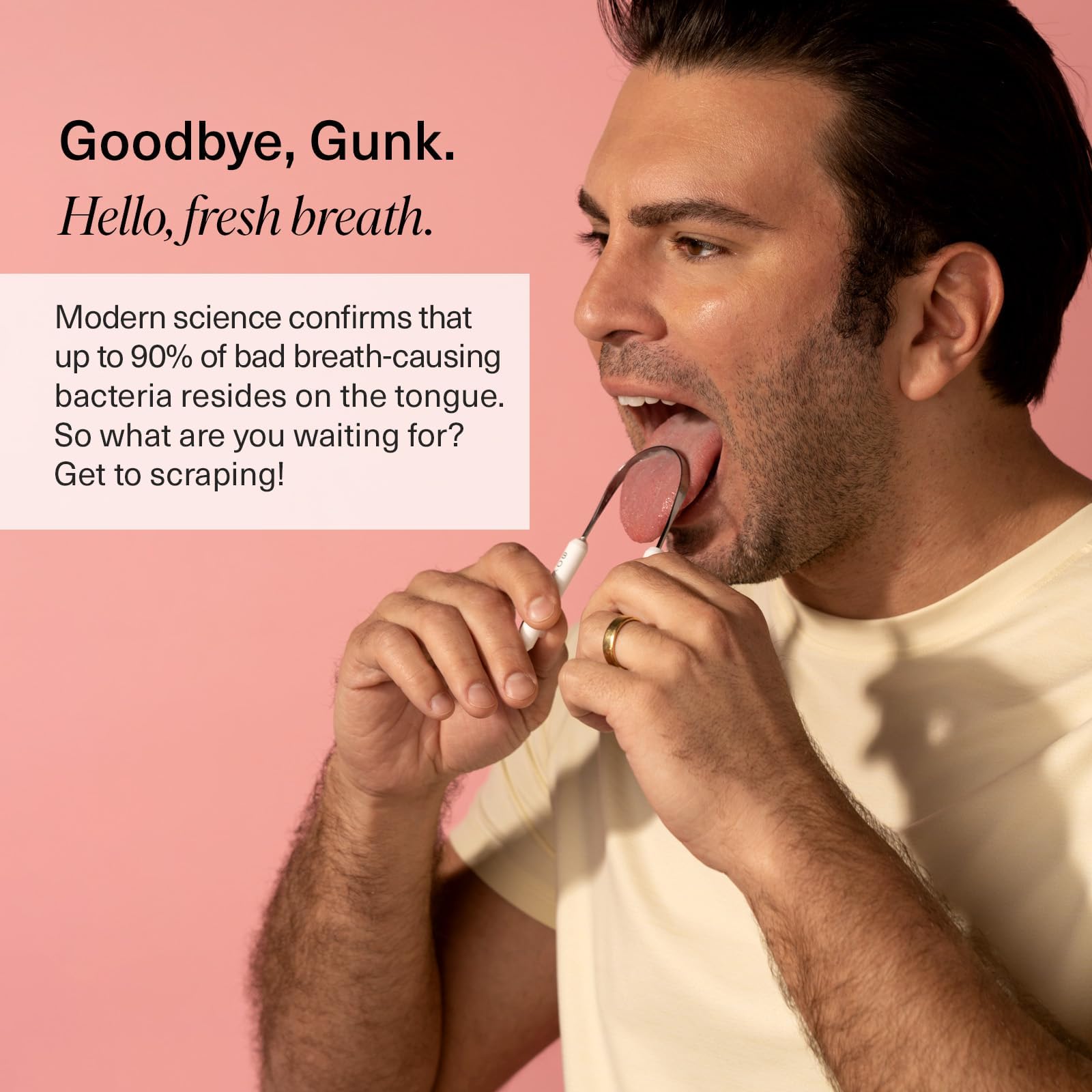 Boka Tongue Scraper for Adults & Kids with Case - Stainless Steel Tongue Cleaner w/Linen Travel Pouch - Scrubber to Remove Tongue Buildup and Freshens Breath (Pack of 1)