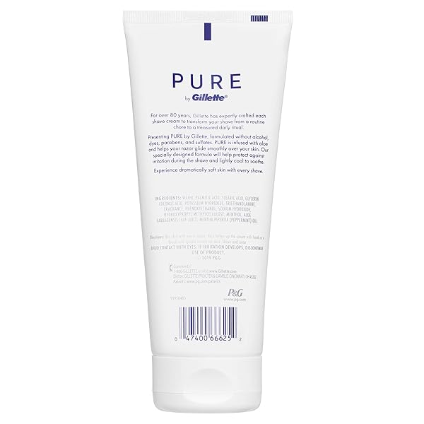PURE BY GILLETTE SHAVING CREAM FOR MEN – 6 FL OZ
