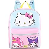 Hello Kitty and and Friends Mini Backpack for Adults - 10” My Melody and Kuromi Faux Leather Backpack with Front Pocket and Adjustable Straps for Women | Hello Kitty and Friends Purse