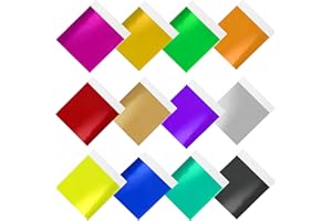 Senlleo Gold Foil Leaf 12 Colors 120 Pieces for Arts Decoration,DIY Crafts,Paintings,Nails,Furniture Decoration,3.15 by 3.35 