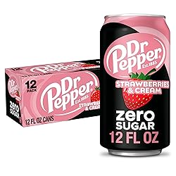 Dr Pepper Zero Strawberries and Cream Soda, 12 fl