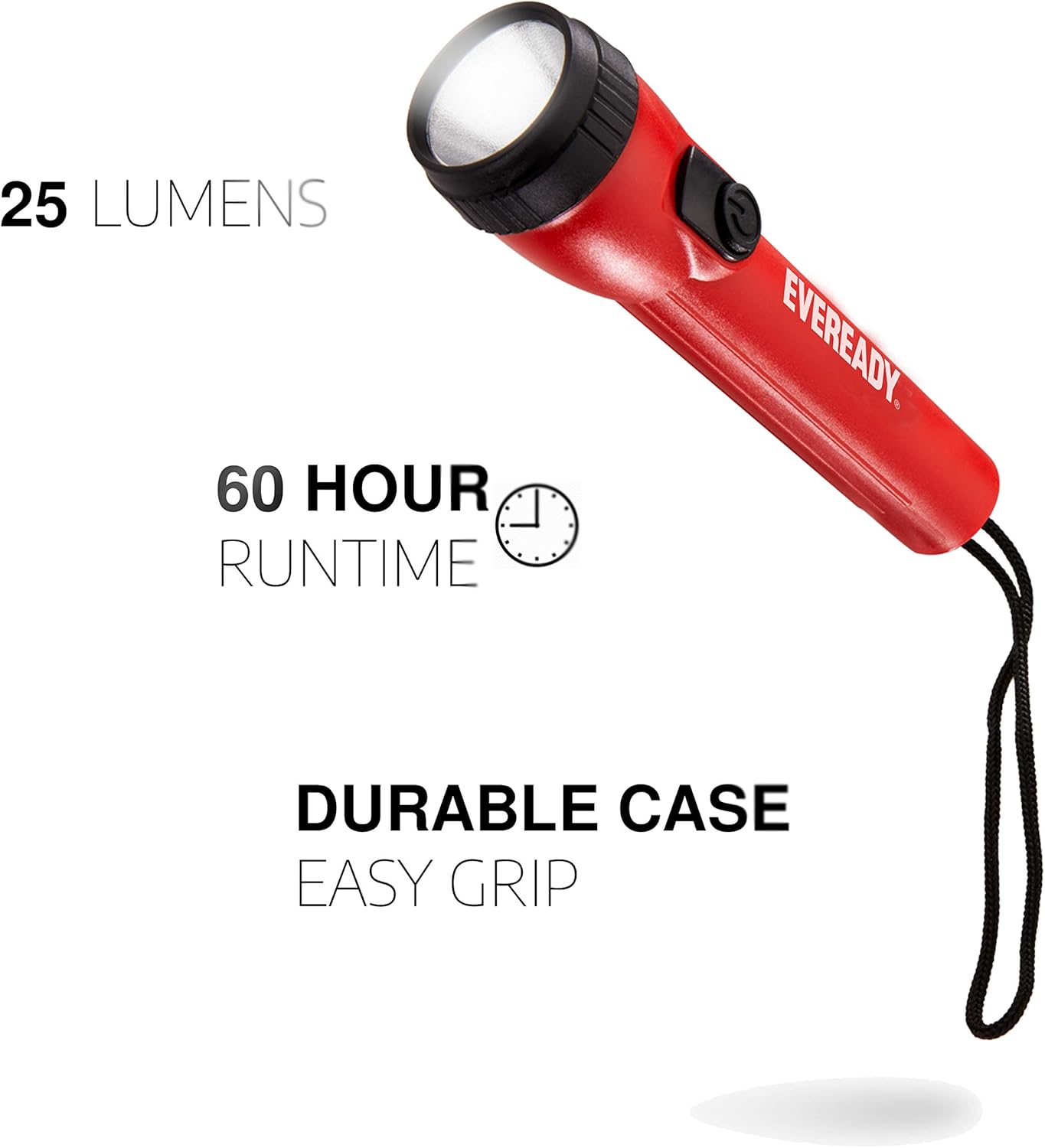 Eveready LED Flashlight, 4-Pack, Bright and Durable, Batteries Included