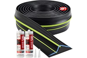 Jin&Bao Universal Garage Door Threshold Seal Strip 20FT Kit, Bottom Waterproof Rubber Weather Stripping Replacement（Green）