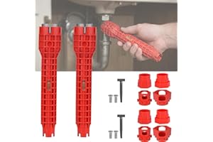 Plumbing Tools 14-in-1 Basin Wrench and Faucet Wrench Sink Installer Tool, Multi-Functional Plumbing Repair Kit for Tight Spa