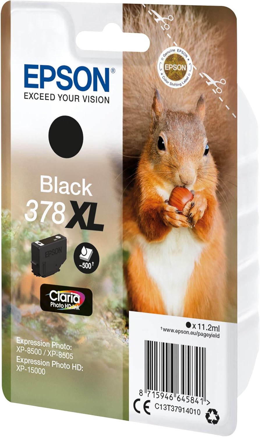 Epson 378xl Claria Photo Hd Ink Cartridge 11 2ml Black 500 Pages For Printers Black Epson Expression Photo Xp 8500 Xp 8505 Expression Photo Hd Xp 15000 11 2ml 500 Pages Epson Amazon De Burobedarf Schreibwaren amazon de