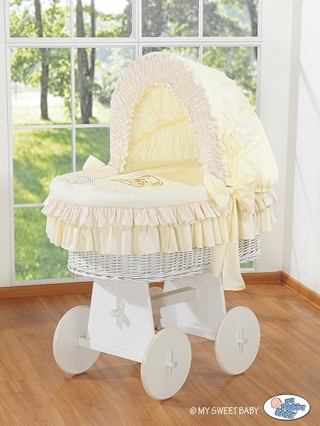 white wicker bassinet