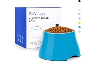 Petvillage Dog Bowls,Cone Friendly Non Slip Single Dog Bowl with Stainless Steel Inner, Raised Bowls for Smll Dogs Spaniel Dogs Long Ear, High Capacity, M/2 Cup Blue