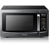 TOSHIBA TMC16S4ABS/CA Countertop Microwave Oven with Inverter Technology, Kitchen Essentials, Smart Sensor, Auto Defrost, 1.6