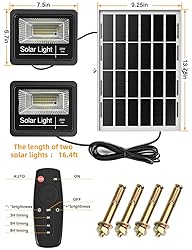 Solar Flood Light Outdoor 1000LM Dual 6000K Bright