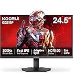 【IPS 1ms 200Hz 24.5インチ】 KOORUI G2511P Amazon.com: KOORUI 24.5 Inch Gaming Monitor 200Hz, 1ms, FHD