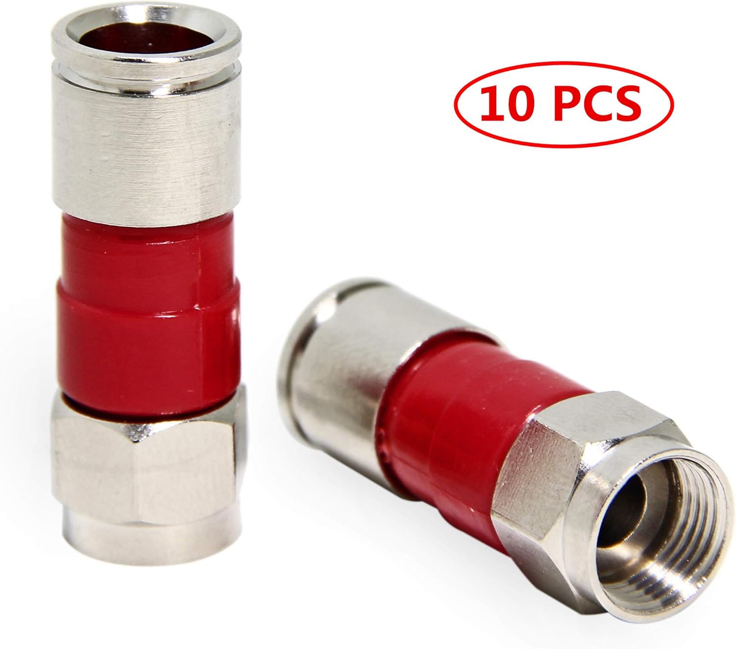 Coax Connector, 10Pack RG6 Coaxial Cable Compression