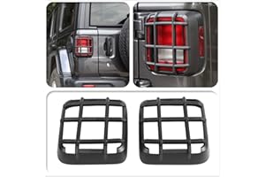 YOCTM Matte Black Light Guards for Rear Taillights (Tail Light) Covers Protector for 2018 2019 2020 2021 2022 2023 2024 Wrangler JL JLU Rubicon Sport Sahara (Black) fits Halogen lamp