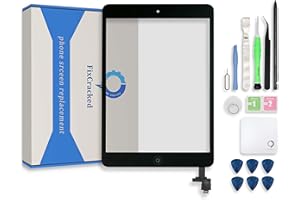 Fixcracked for iPad mini & iPad mini 2 9.7 inch Touch Screen Replacement Parts Digitizer Glass Assembly+ Professional Tool Kit (black)