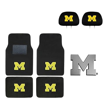 Amazon Com Michigan Wolverines 4 Pc Carpet Floor Mats Automotive