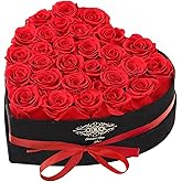 Agrul Valentines Day Roses Gifts for Her-Forever Flowers Roses In a Box Anniversary Birthday Gifts for Women Her Mom Girlfriend-Eternal Red Rose/28 Pcs Roses