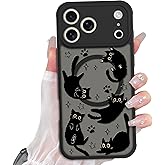 Heaofei Cute Magnetic Case for iPhone 17 Pro Max Case [ Compatible with MagSafe ] with Black Cats Cat Pattern Design for Women Girls Boys, Soft Bumper Hard Back Kawaii Animal Protective Phone Cover