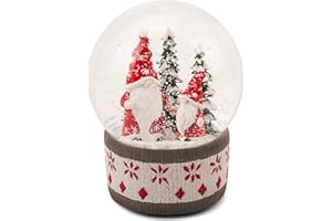 NAT AND JULES NAT & Jules Fun Santa Claus Winter Red Gnomes 6 x 4.5 inch Musical Glitter Snow Globe: Plays Tune We Wish You A Merry Christmas - Perfect Accent Décor for The Holidays or Everyday, Gnome Friends