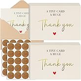 40 Pack Thank You Cards, Gold Foil Thank You Notes Bulk with Envelopes and Stickers, 5x3.5 Inchs Small Blank Inside for Personalized Messages, Thank You Cards for Valentine'Day, Wedding, Business, Graduation, Baby Shower, Holiday, Christmas, Gifts