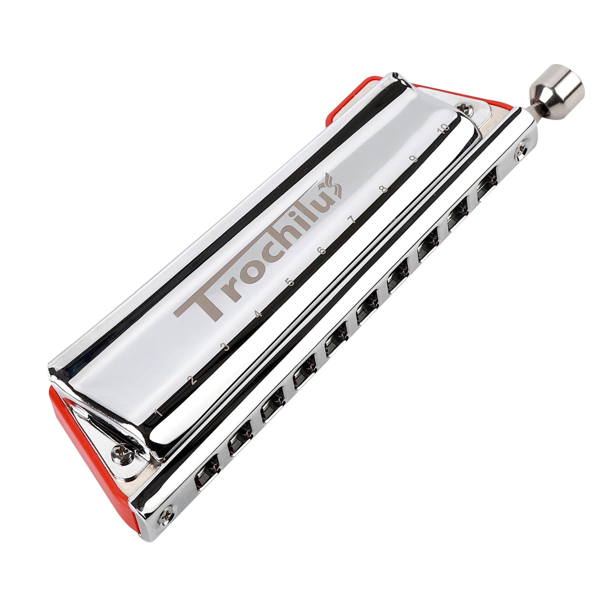 JDR Trochilus 10 Holes Chromatic Harmonica Pop Tuning Game Changer Chromonica Key of C Valveless Harp with Case for Adults Professionals Beginners Kids Teachers Gift (Pop Tuning Key of C)