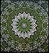 Popular Handicrafts Tapestry Wall Hanging Hippie Mandala Bohemian Hippy Psychedelic Design Indian Tapestries Bedspread 84 x 90 Inches (215cm x 230cm) Green Balck