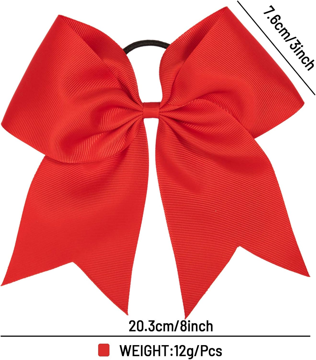 Whaline 8 Inch Large Hair Bows with Band,Cheer Bows Red Jumbo Cheerleading Bow with Holder Christmas Bow Band Hair Accessories for School Girl Toddlers Women Outfit Uniform - Image 4
