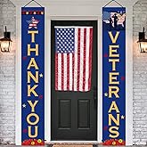 FHGG Thank You Veterans Decorations Porch Sign Banners to Our Heroes for Veterans Police Military Army Employees Independence Memorial Day Veterans Day Party Decorations Gold Indoor Outdoor