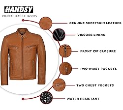 HANDSY Leather Jackets For Men - Leather Motorcycle
