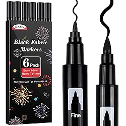 GPLMQ Black Fabric Markers - Dual Tips Fabric