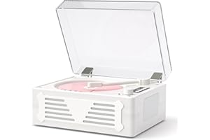 MANGOSTAN CD Players for Home with Speakers, Bluetooth Output/Input, Rechargeable Battery Portable Desktop CD Player LED Display, USB Playback, AUX Out, Headphone Jack, White Wood