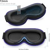 Gritin 100% Blackout Sleep Mask Deep Purple Ergonomic 3D Eye Cutout view 9