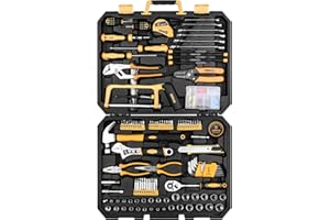 DEKOPRO 198 Piece Home Repair Tool Kit, Wrench Plastic Toolbox with General Household Hand Tool Set