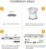 GEYUEYA Home WiFi RGB Decking Lights Kit Ø30MM 12V 0.5W Bluetooth APP view 8